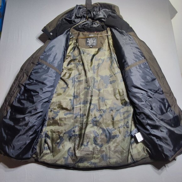 Buffalo David Bitton puffer jacket men's XL olive-brown,  with hood - Picture 3 of 15